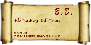 Böcskey Dénes névjegykártya