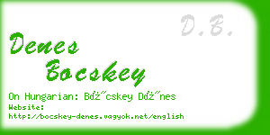 denes bocskey business card